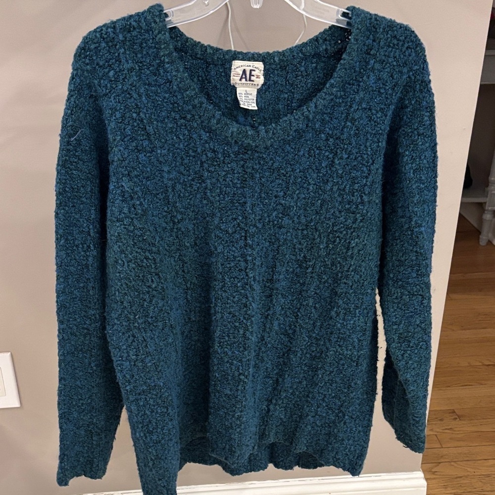 VTG American Eagle Outfitters Women's Deep Teal Wool Blend Sweater Sz L